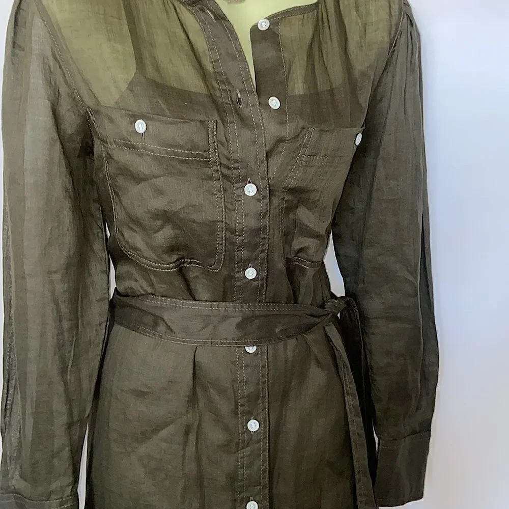 Banana Republic Two Piece Dress and Coat Army Green NWT Sz Small